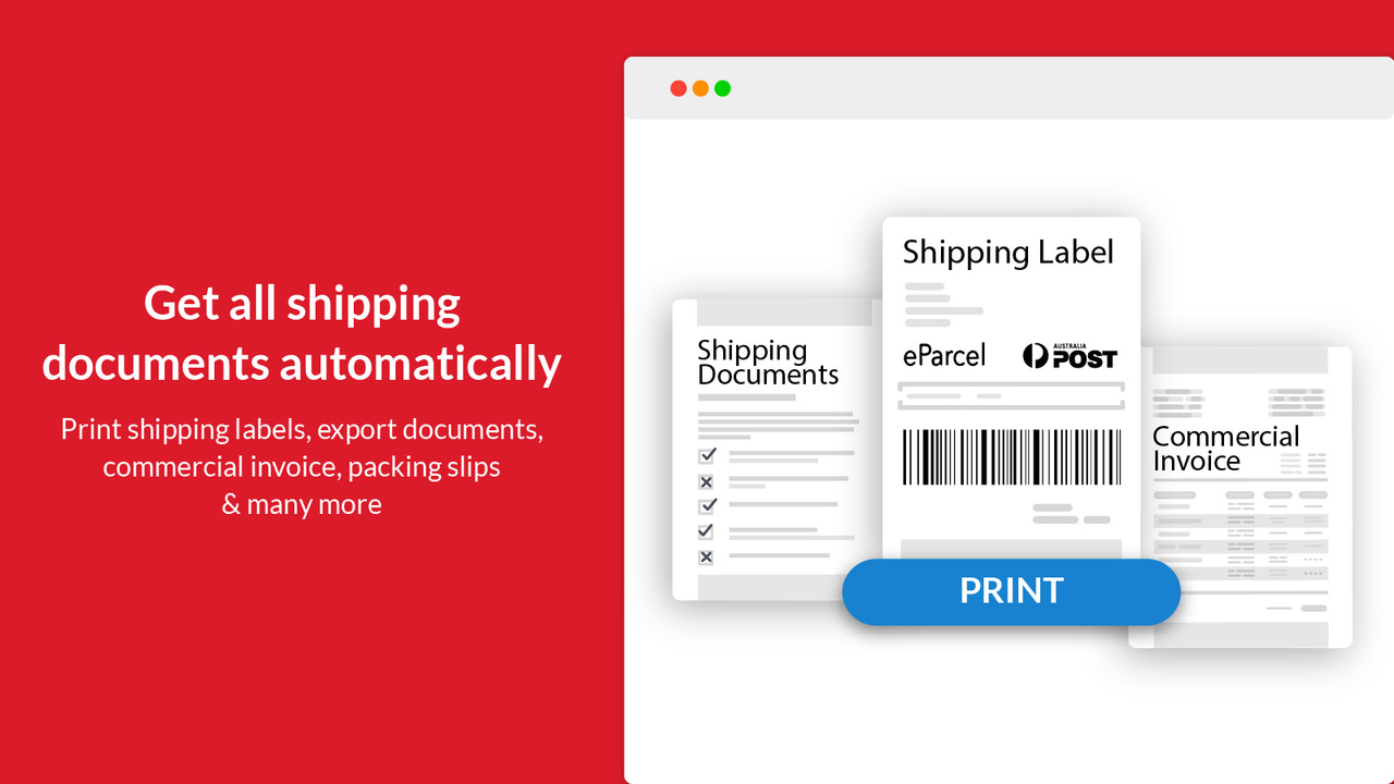 Imprime documentos de envío en un solo clic