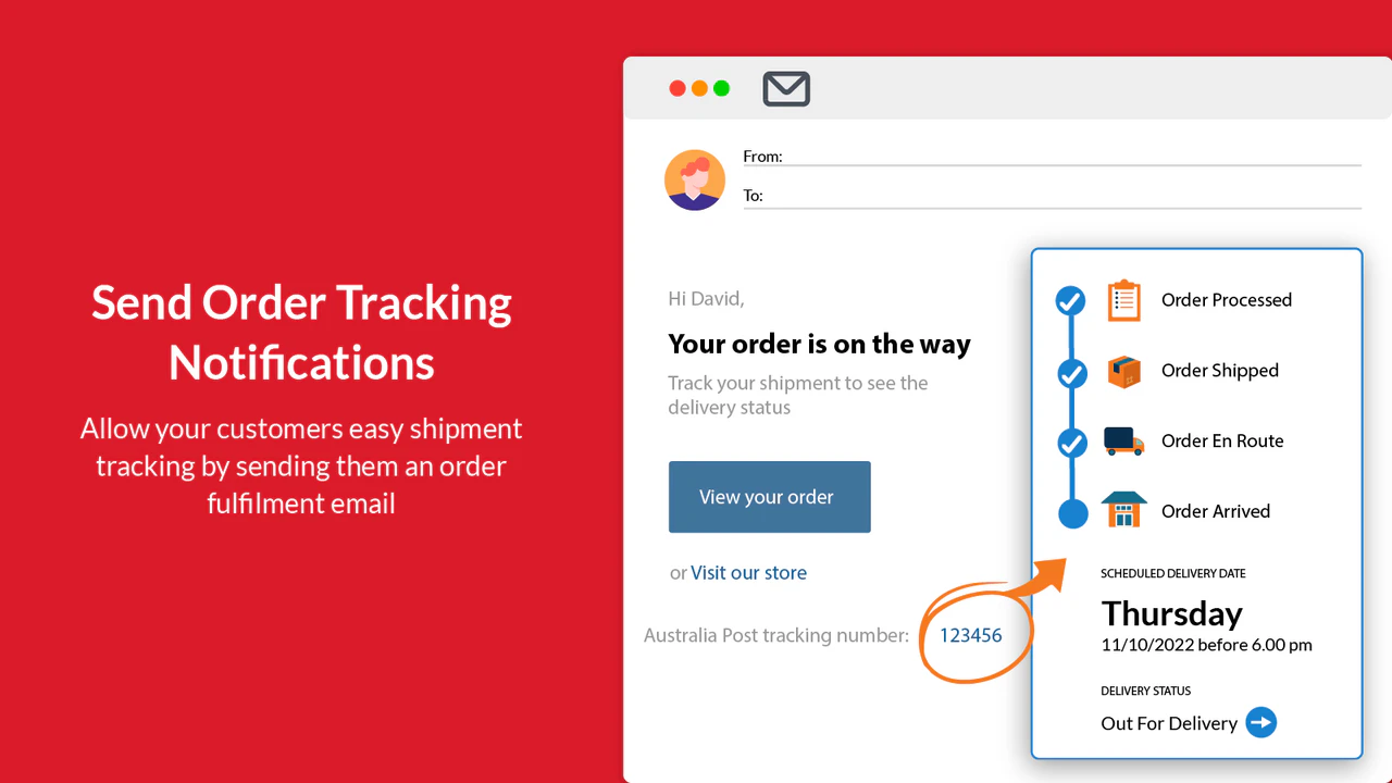 Senden Sie Australia Post-Tracking-Details mit der Bestellabschluss-E-Mail