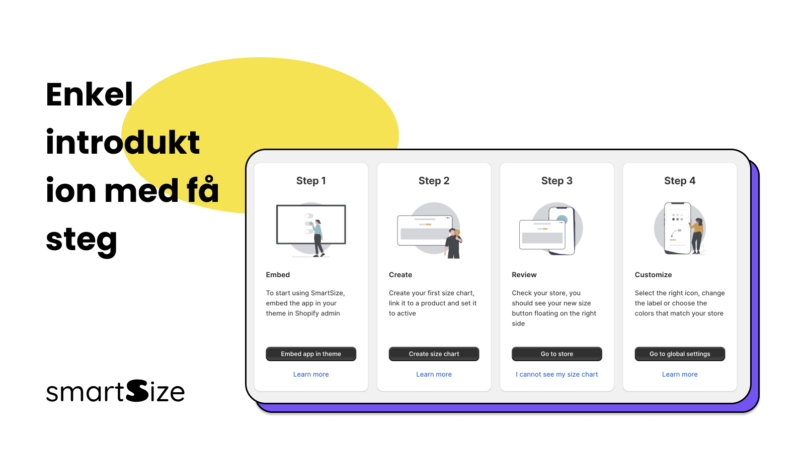 Enkel onboarding till SmartSize i fyra steg