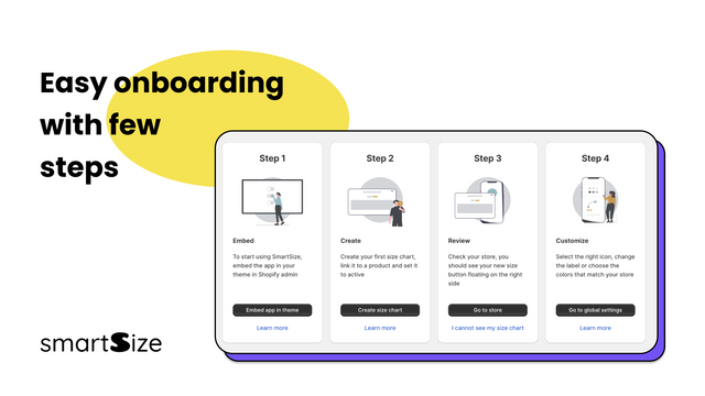 Easy onboarding to SmartSize in four steps