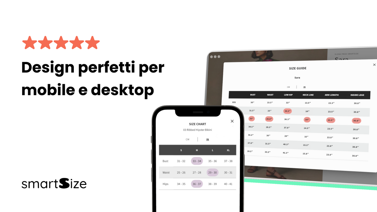  Tabelle delle taglie per mobile e desktop