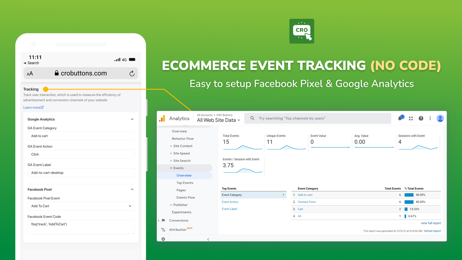 Ecommerce tracking no-code