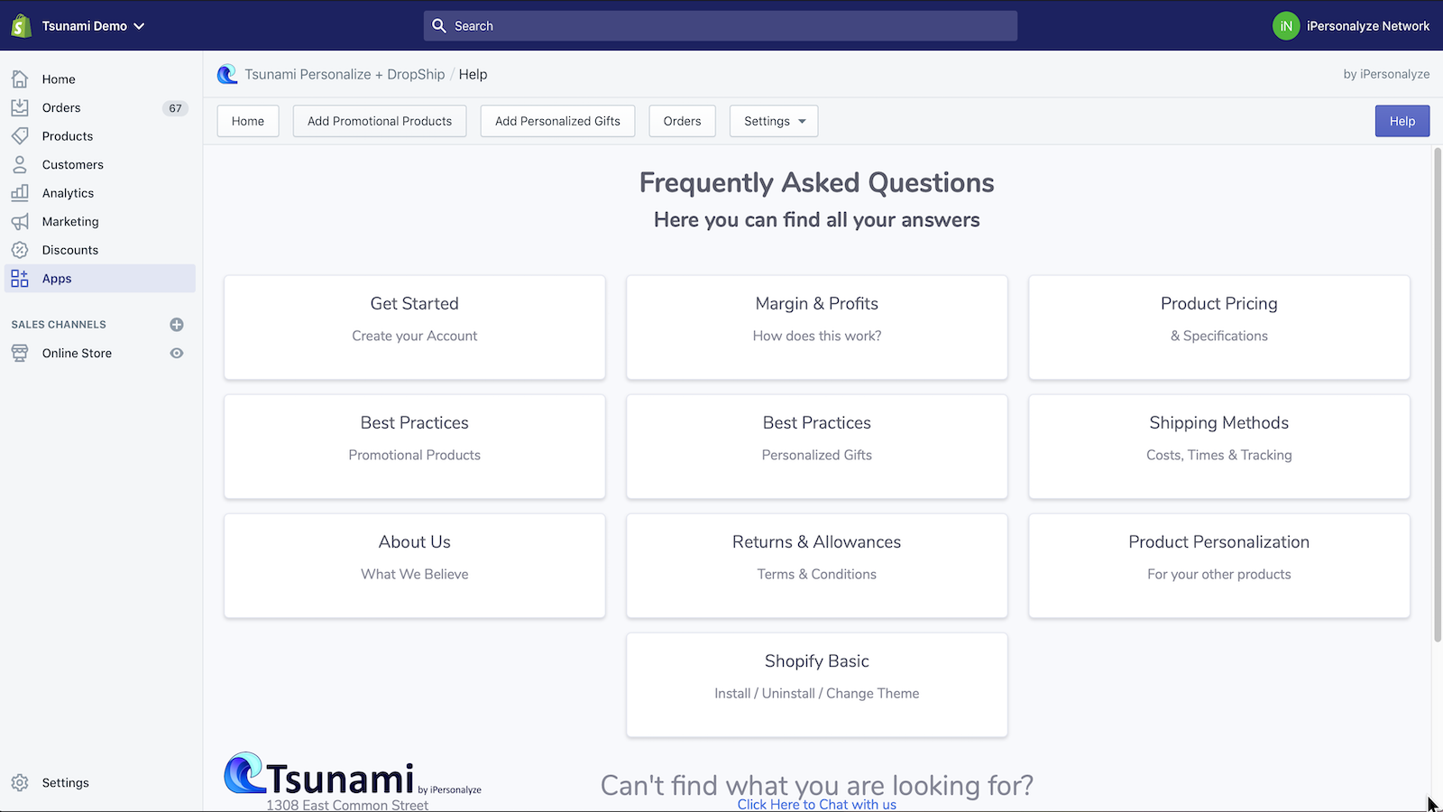 tsunami-help-page