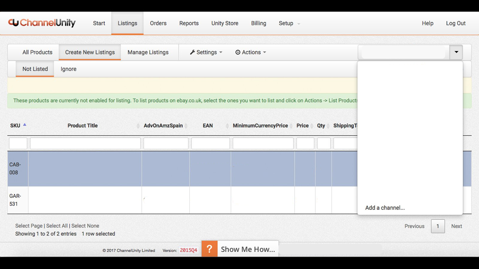 MultiChannel Sales Manager Screenshot