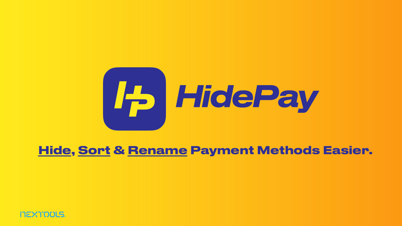 HidePay_Skjul, Sortér & omdøb betalingsmetoder