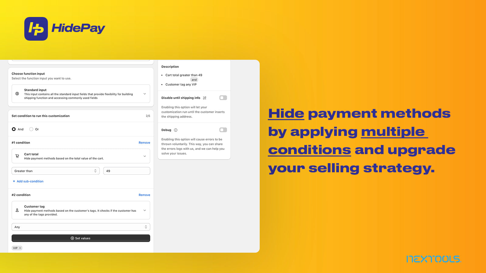 HidePay: Hide Payment Methods Screenshot