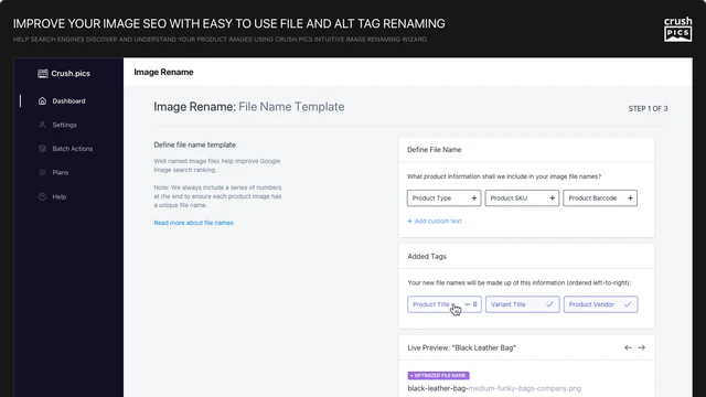 SEO image optimization - rename file names and alt tags