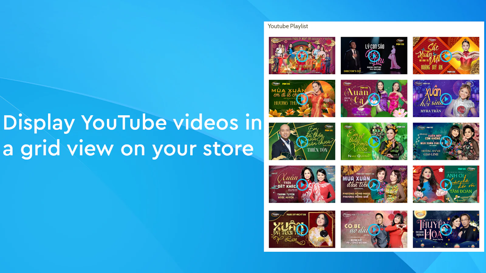 Zeigen Sie YouTube-Videos in einer Rasteransicht in Ihrem Shop an