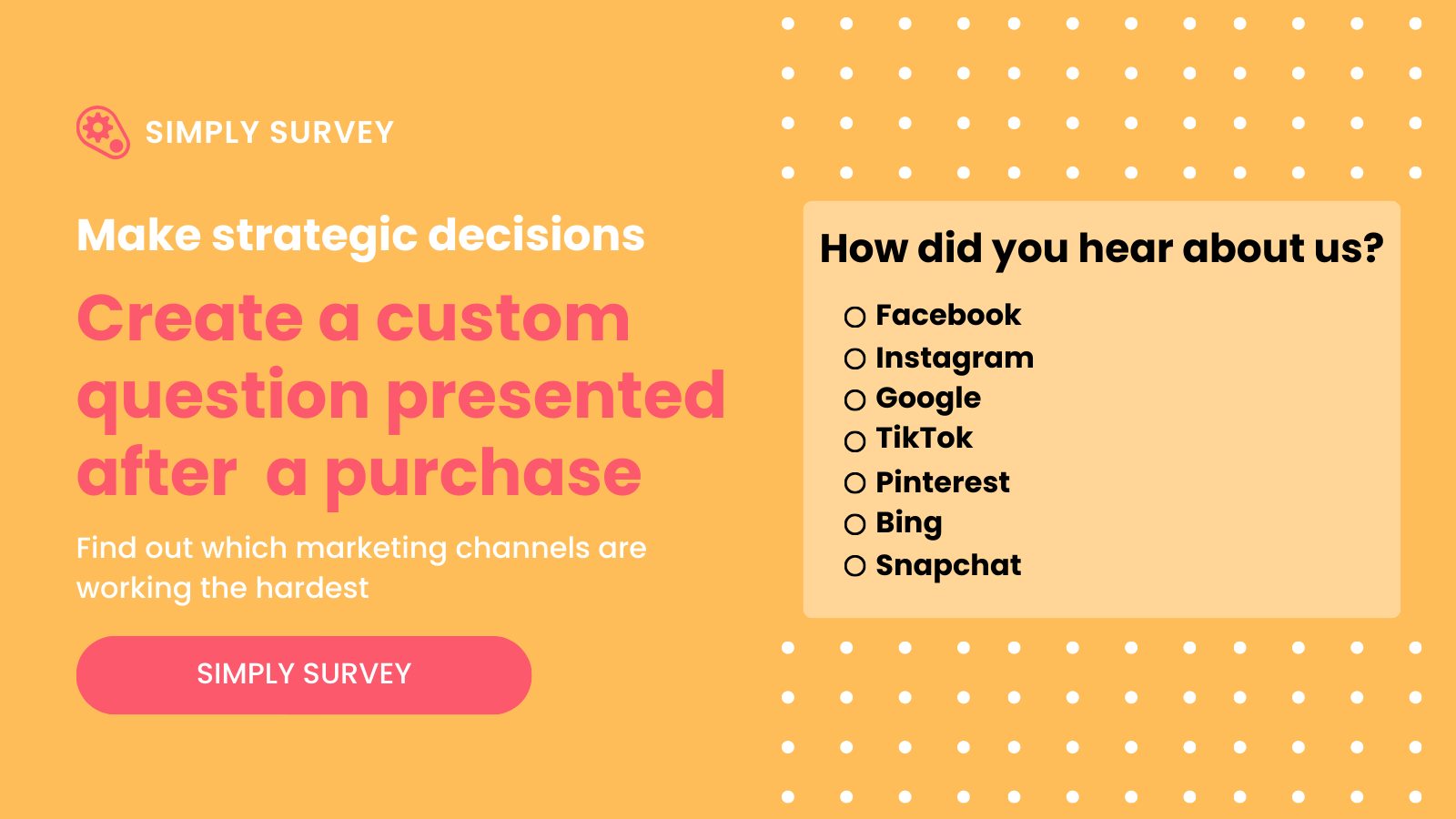 Build a simple post purchase survey for after checkout