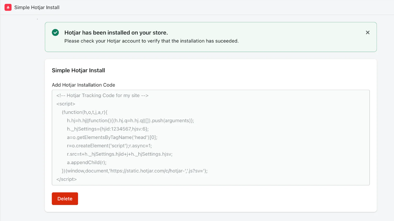 Backend de Instalación Instantánea de Hotjar con Código de Seguimiento