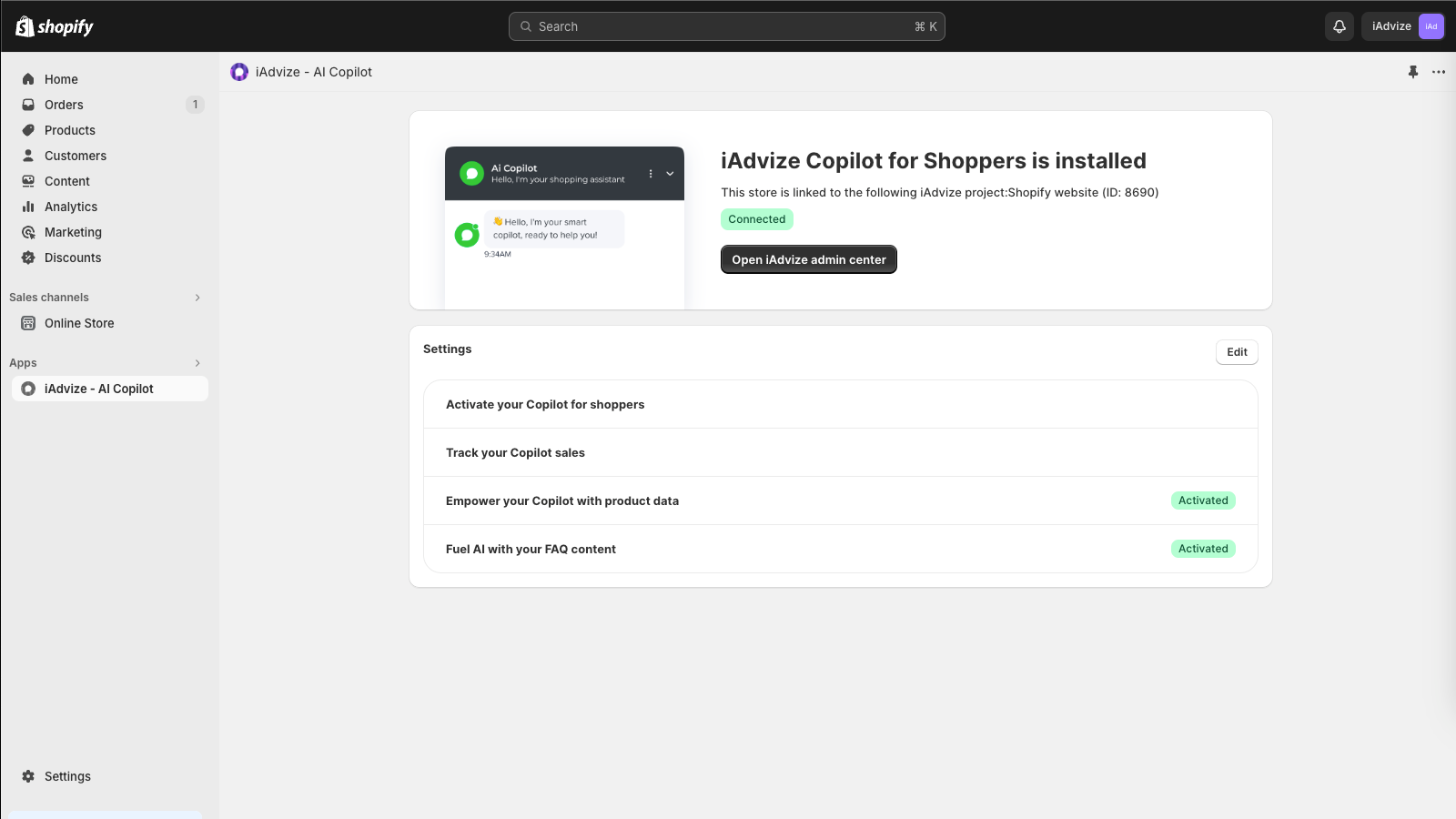 Quick deployment of Copilot™ in your store thanks to the app