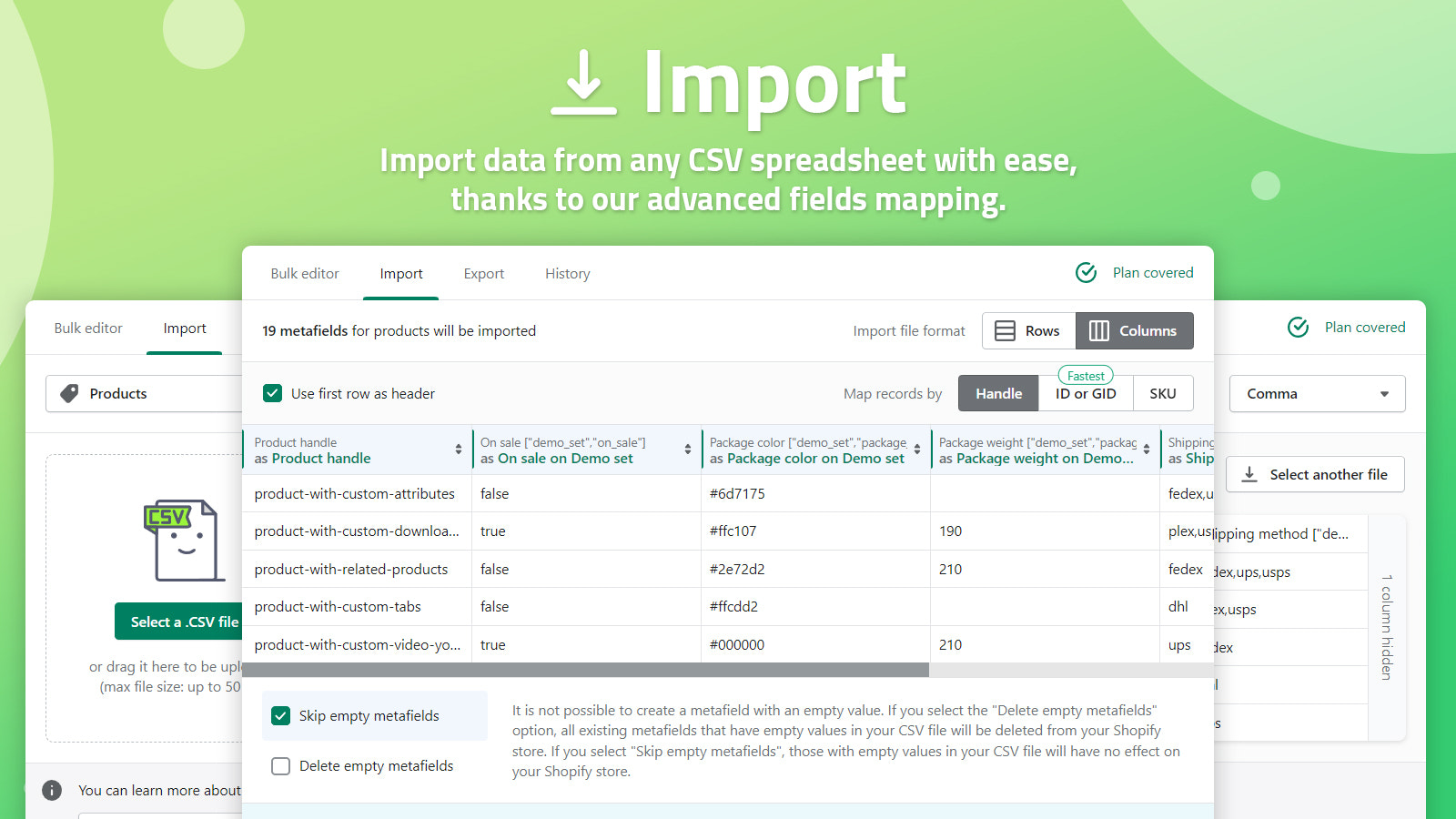 Importación de datos