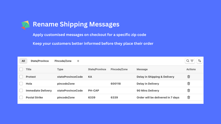 Kaghati ‑ Custom Shipping Name Screenshot