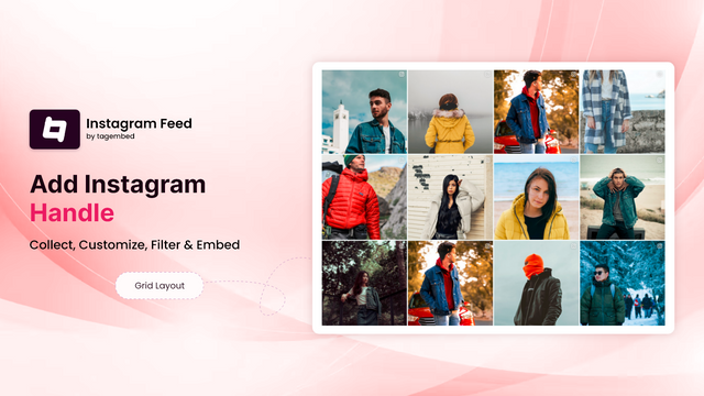 Instagram Handle för din butik i Grid layout