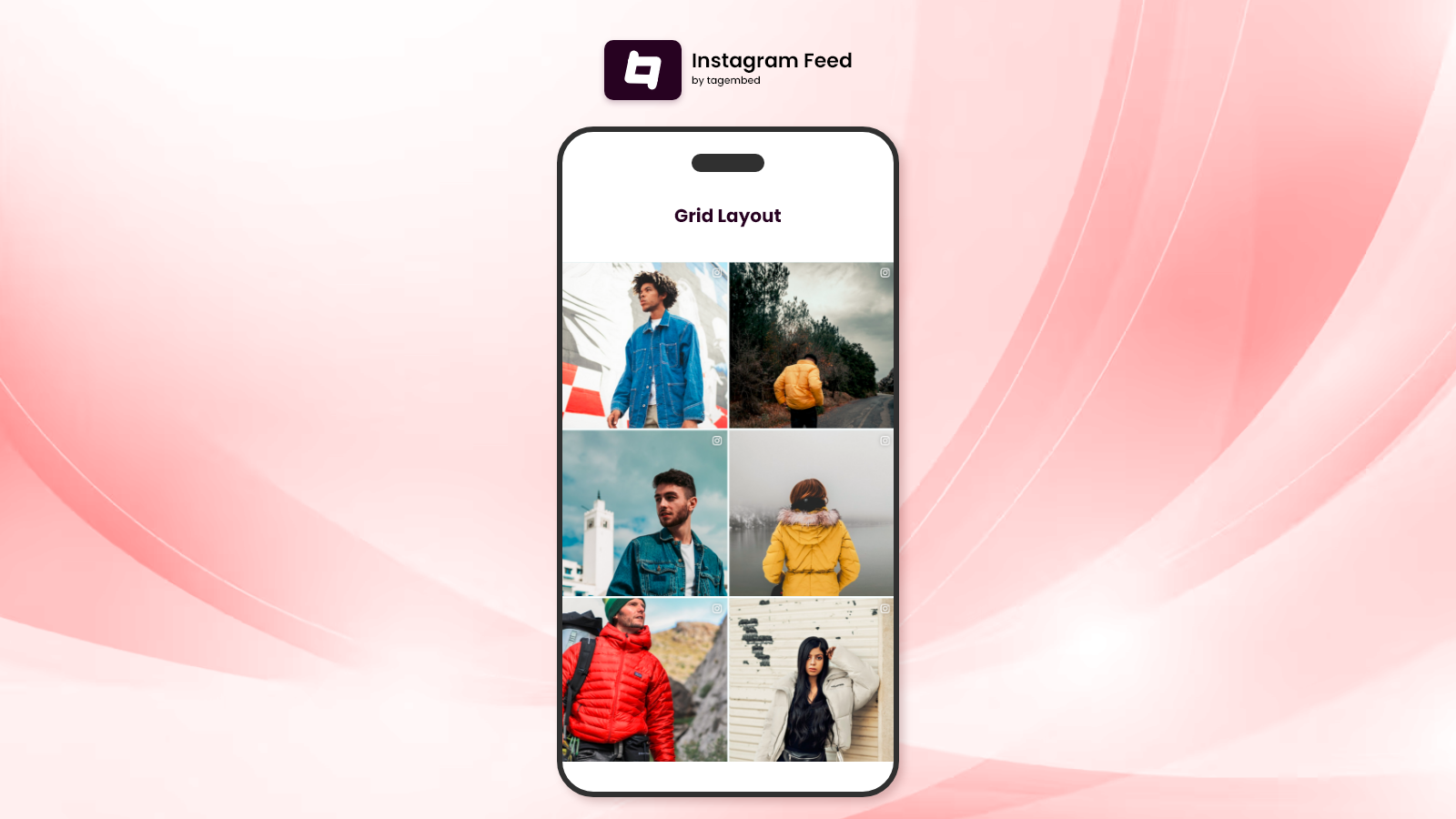 Instagram Feed för din butik i grid view