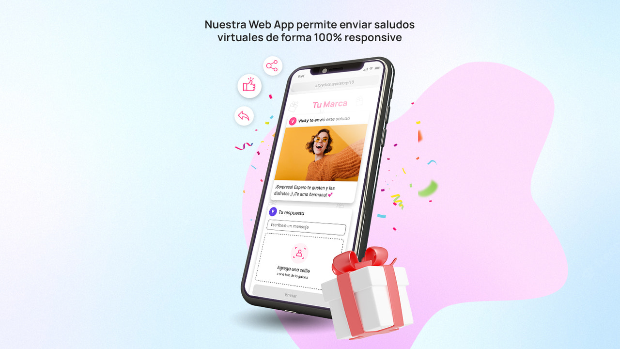 Nuestra Web App de Saludos Virtuales también es full responsive