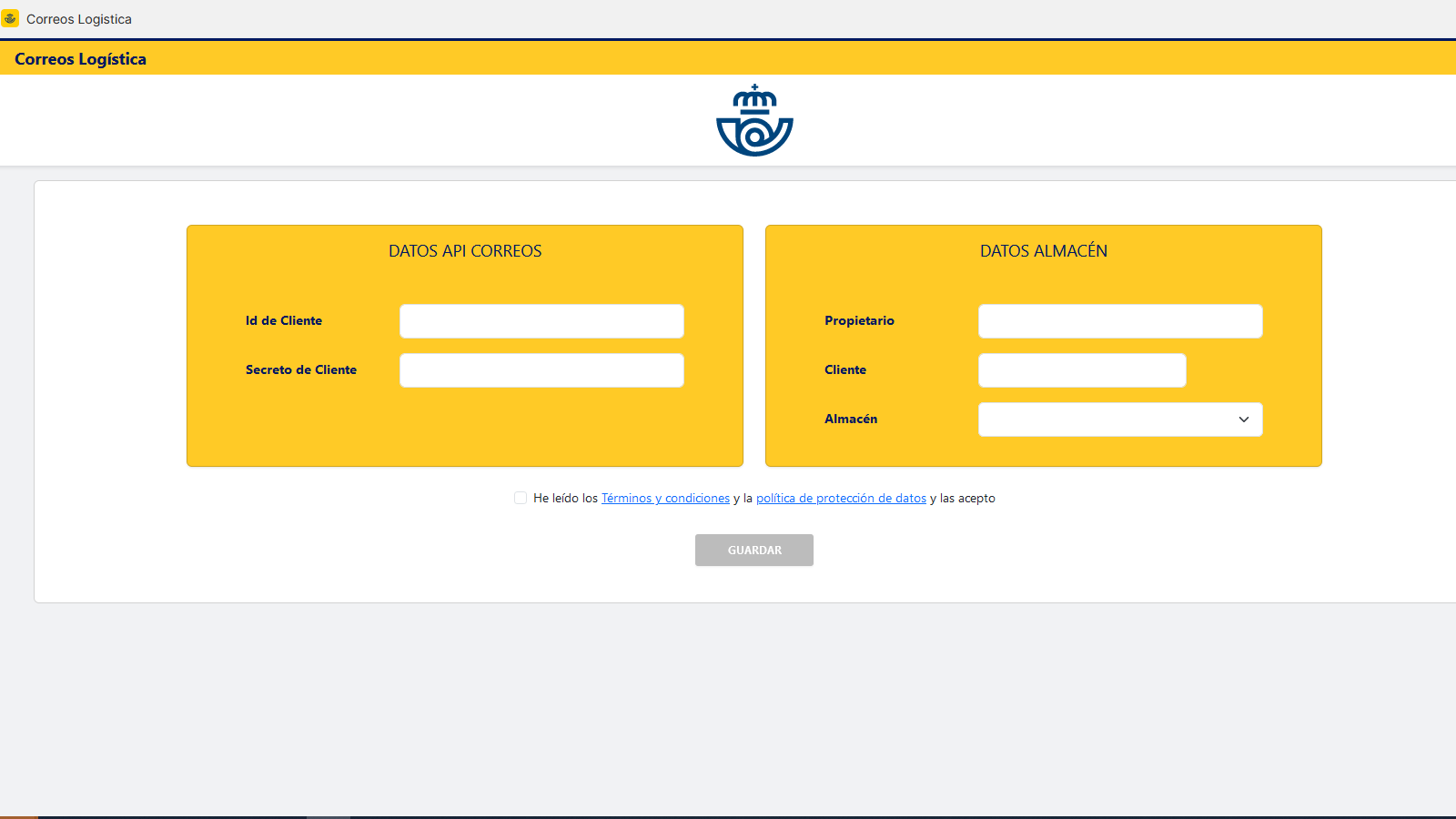 Correos Fulfillment Screenshot