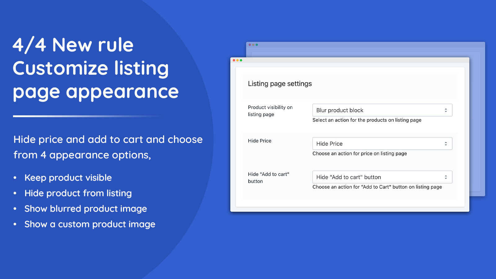 Listing page appearance settings