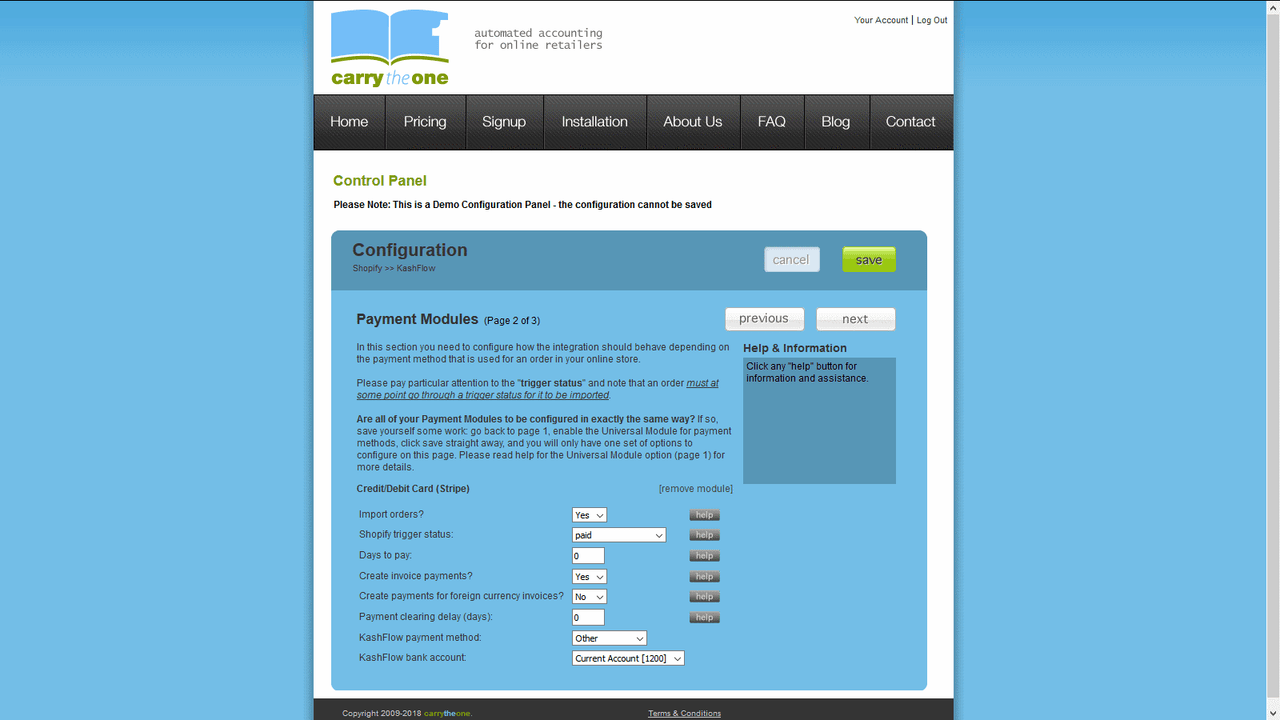 Konfiguration von Gutschriften