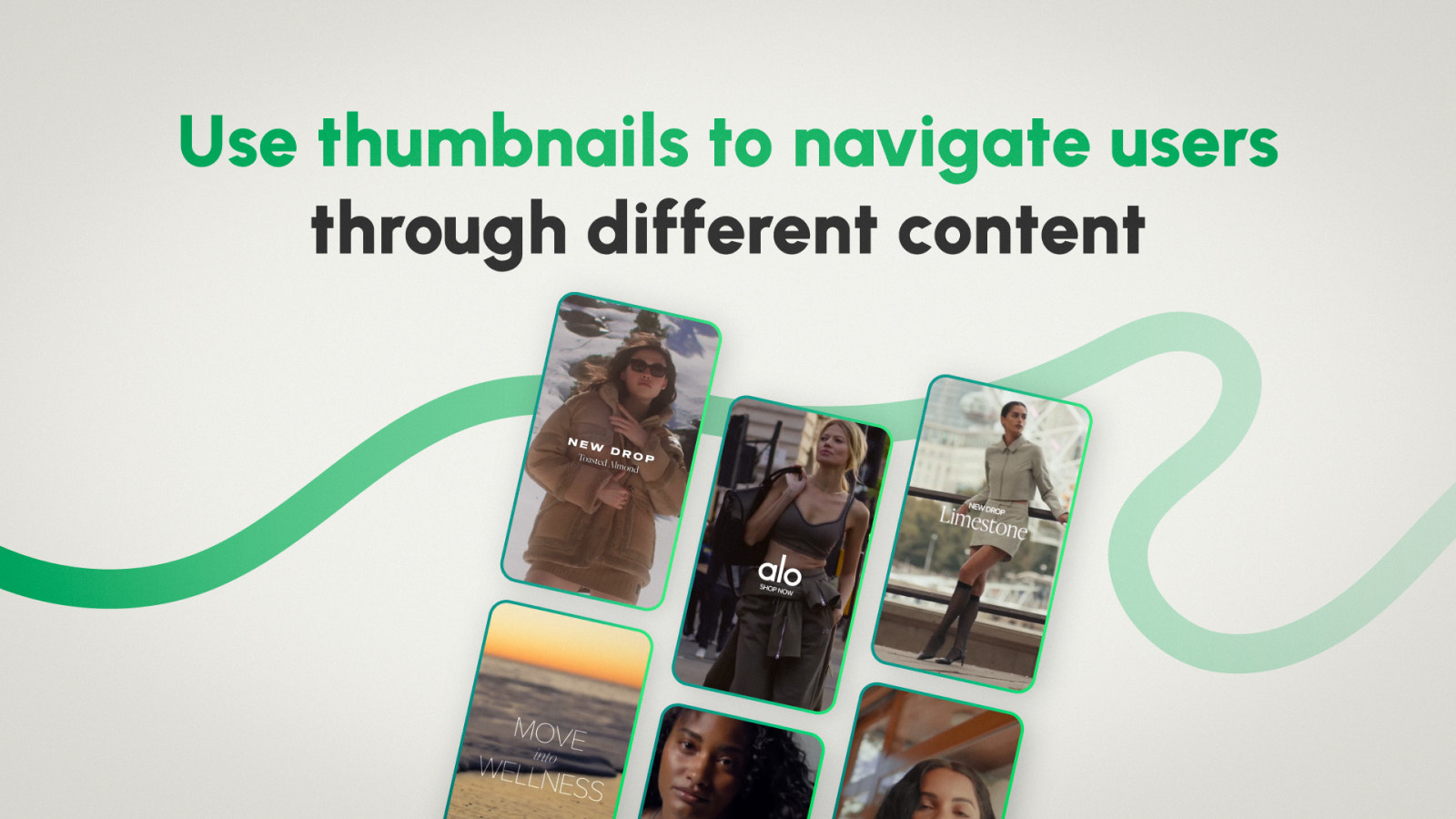 Use thumbnails to navigate users through different content
