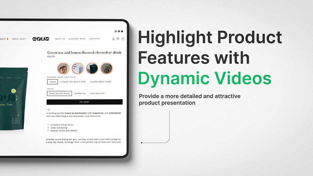 Videos comprables: destaca las características del producto con videos dinámicos