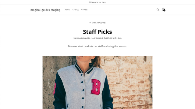 Individuel guide side med titlen Staff picks