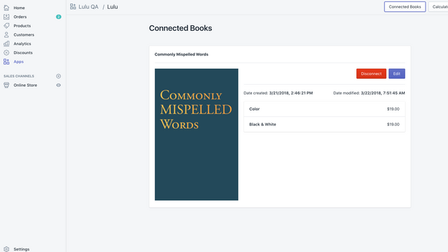 forbind og afbryd bøger inden for Lulu Direct app