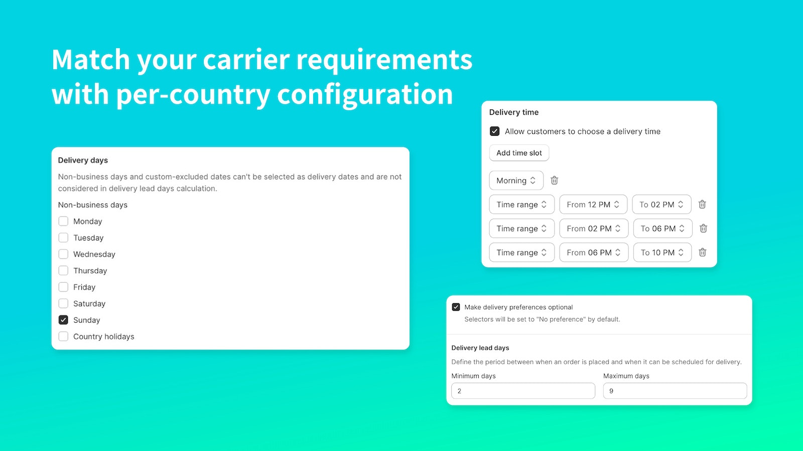 Match carrier configuration