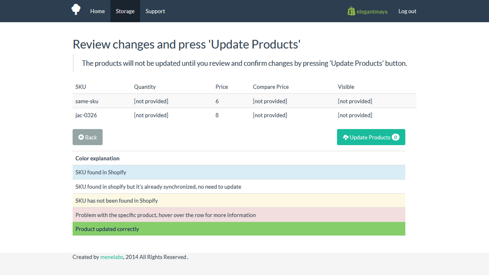 Menelabs Storage Synchronizer Screenshot