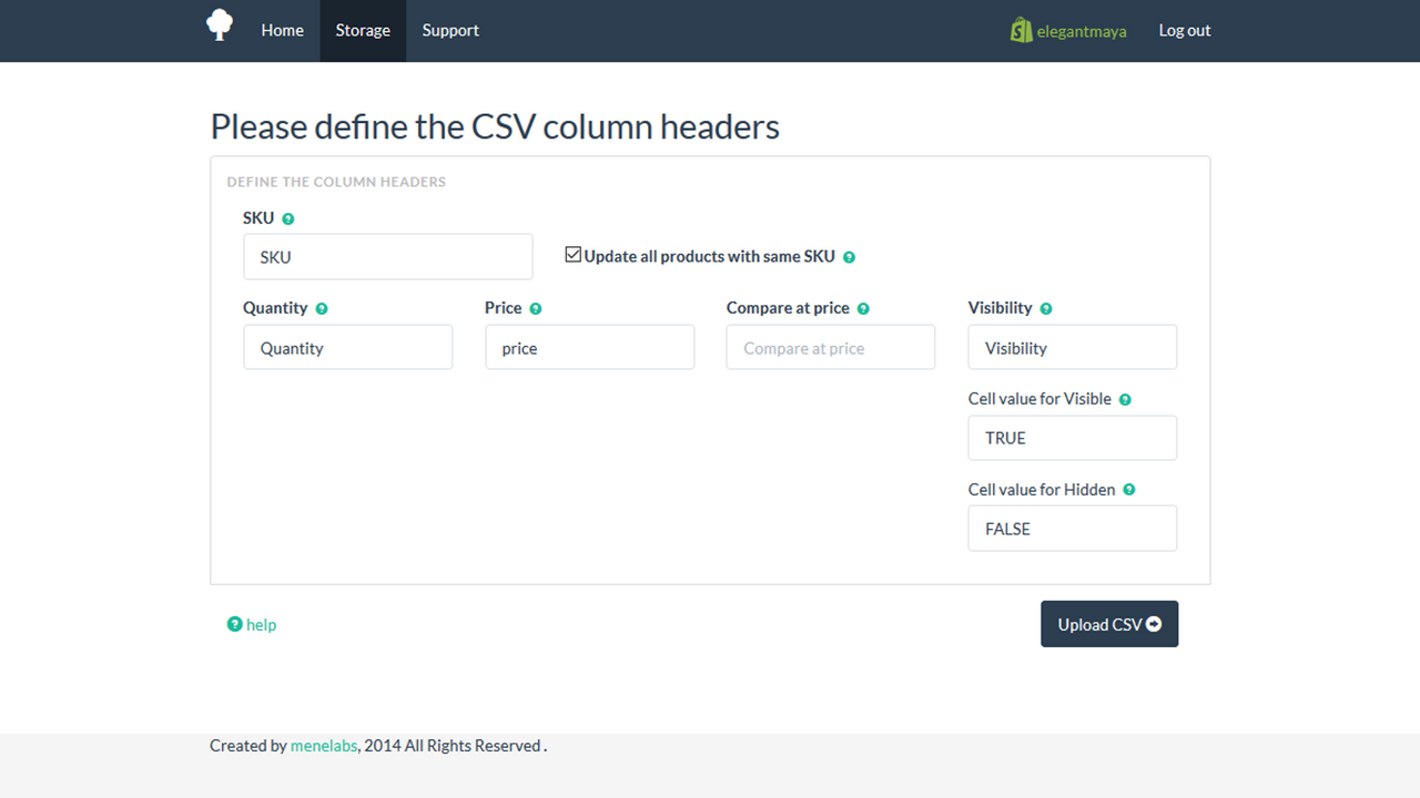 Storage Synchronizer CSV Settings