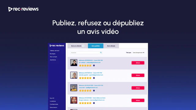 Publiez, refusez ou dépubliez un avis vidéo