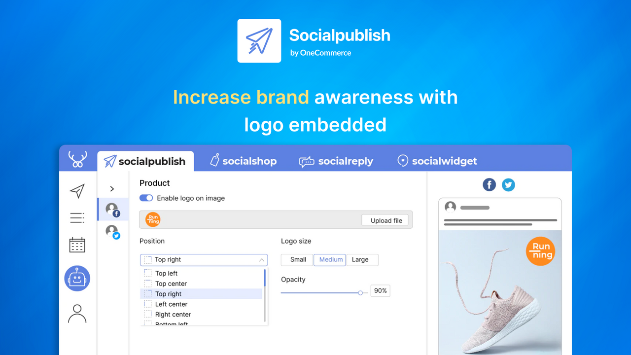 Increase brand awareness with logo embedded