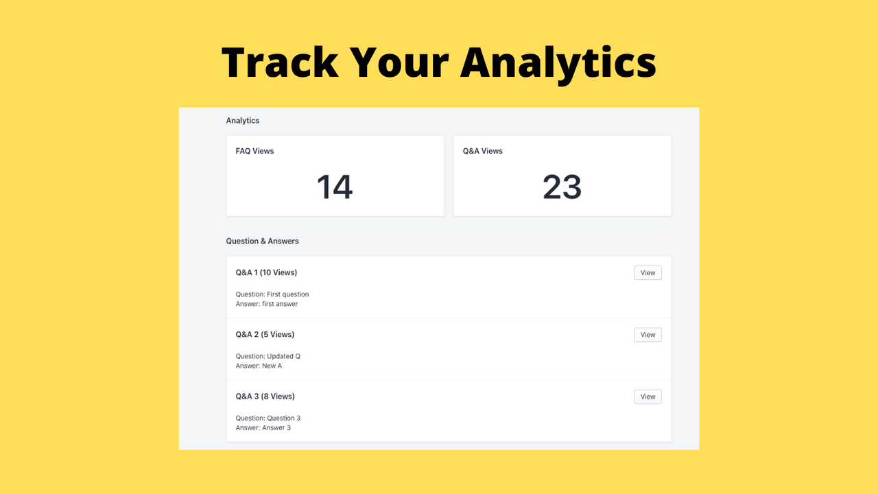 suivi des analytics de la FAQ