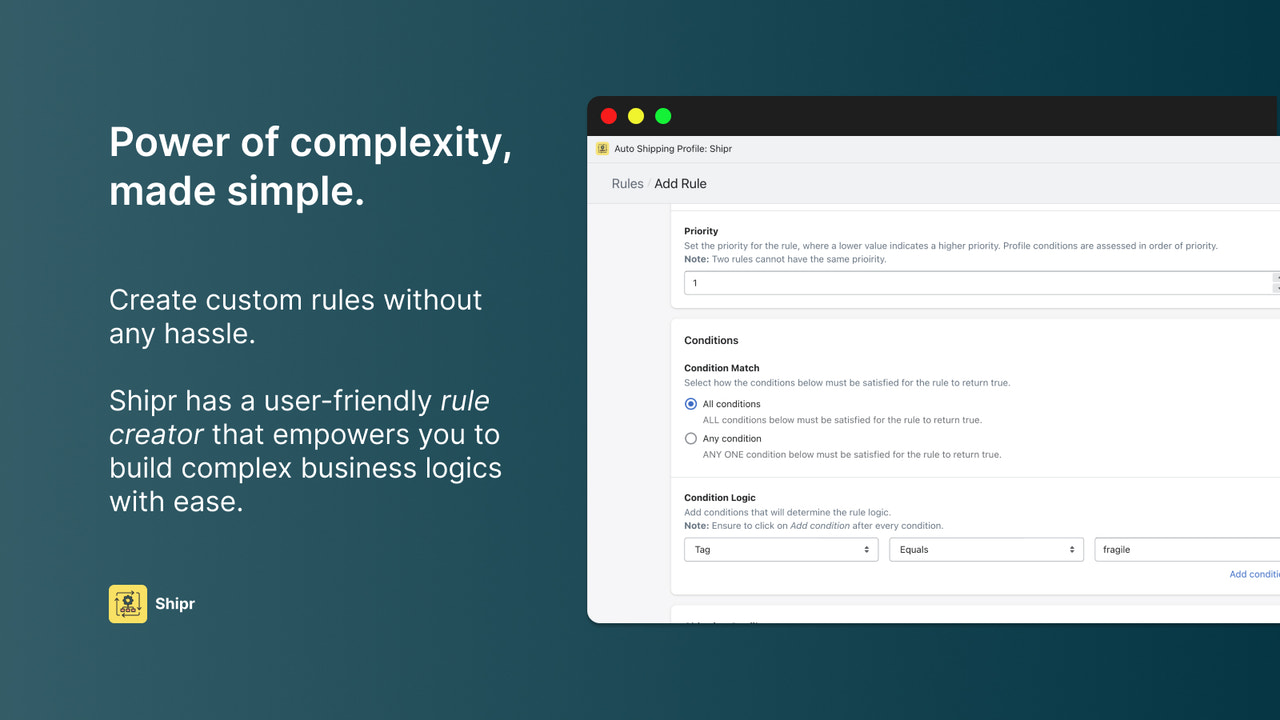 Complexidade simplificada com um criador de regras amigável ao usuário