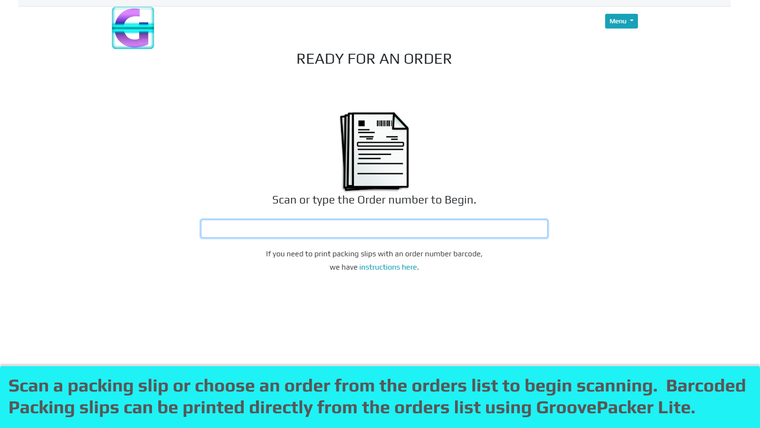 GP Lite Order Scanner Screenshot