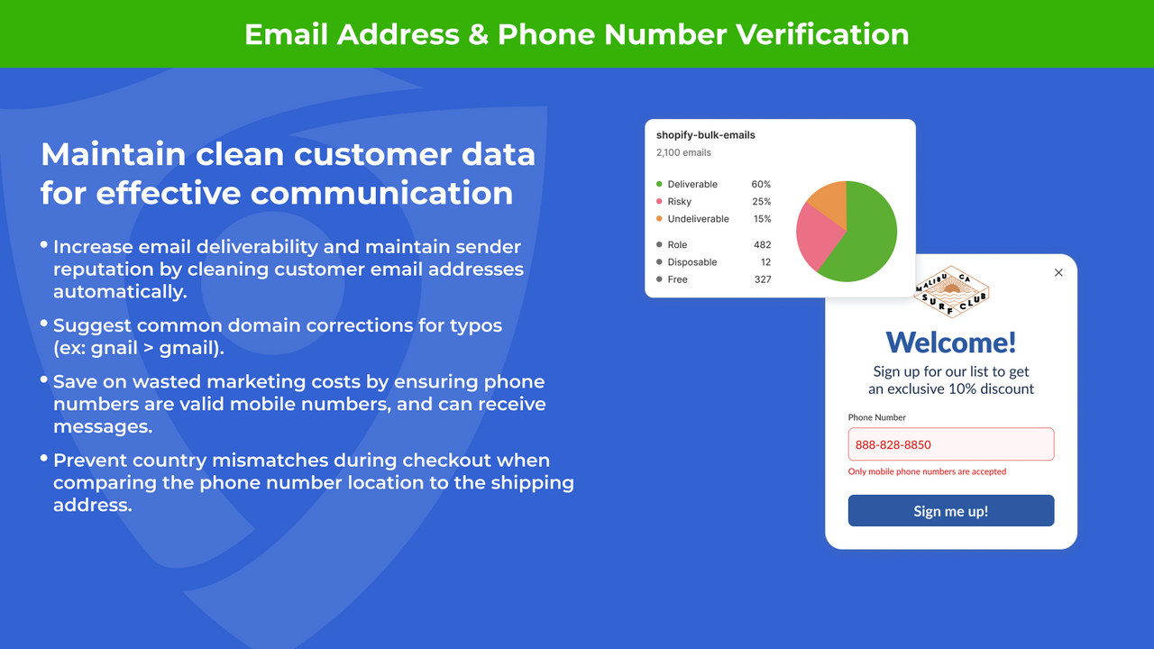 Address Guard - Verificación de dirección de correo electrónico y número de teléfono