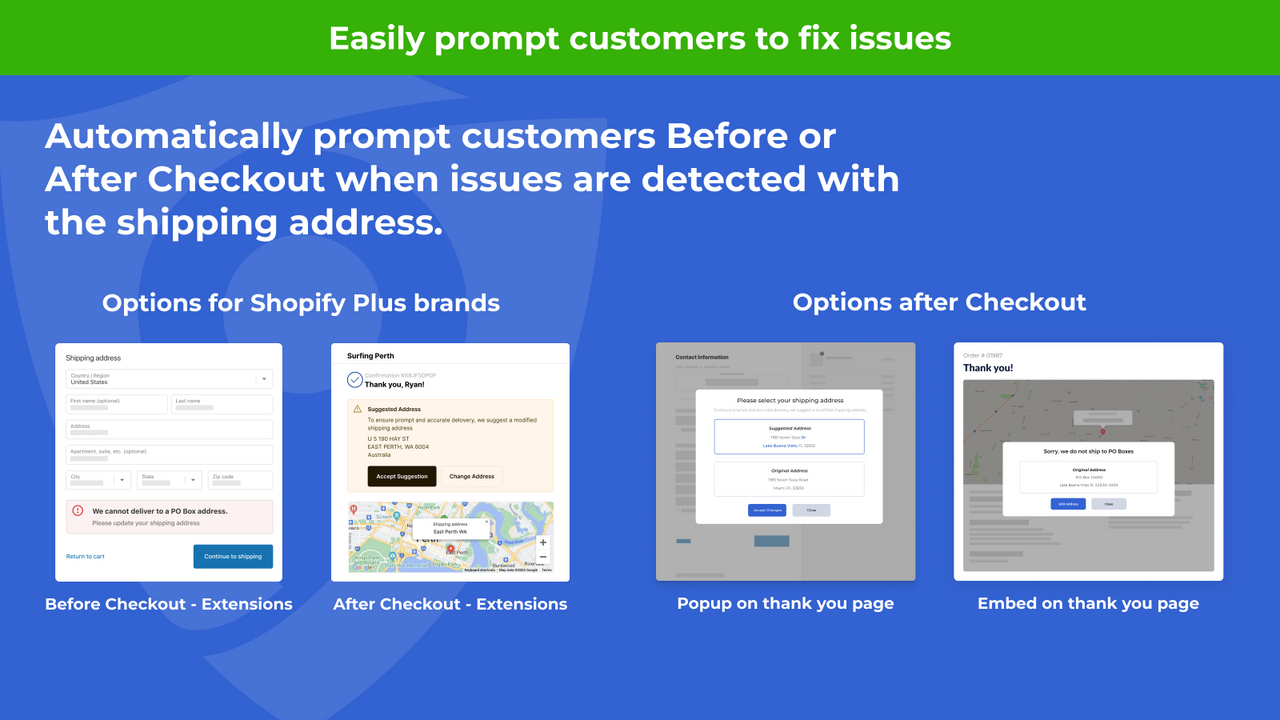 Address Guard - easily prompt customers after checkout to fix