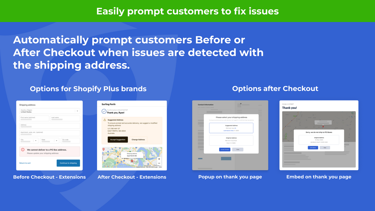 Address Guard - Kunden nach dem Checkout einfach auffordern, Korrekturen vorzunehmen