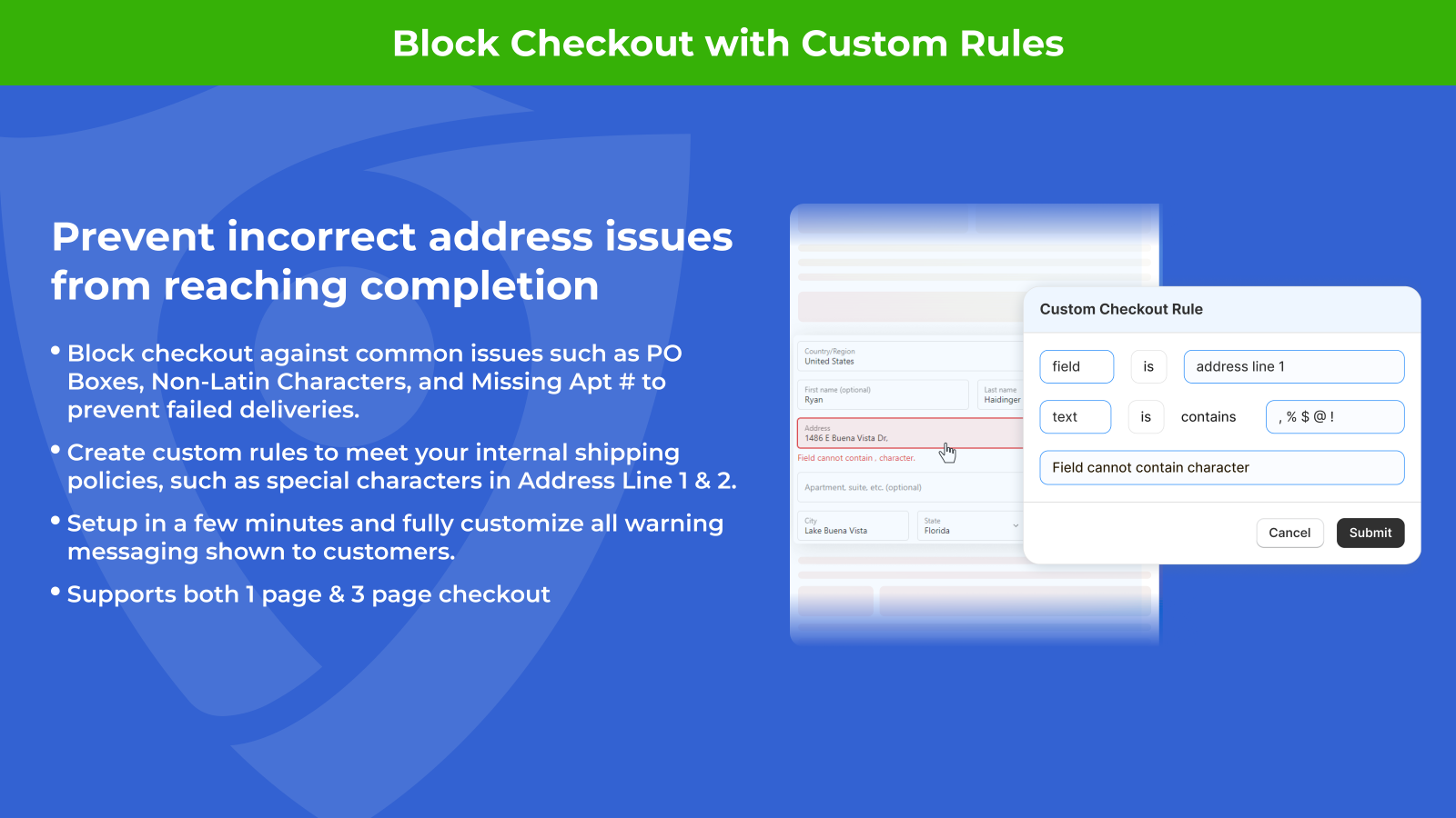 Address Guard -Block Checkout with Custom Rules