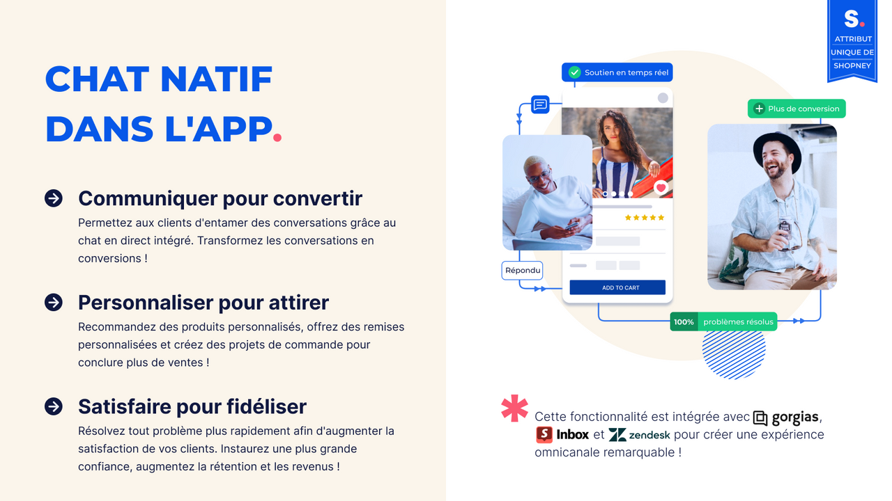 Discutez avec les clients en temps réel via l'application mobile