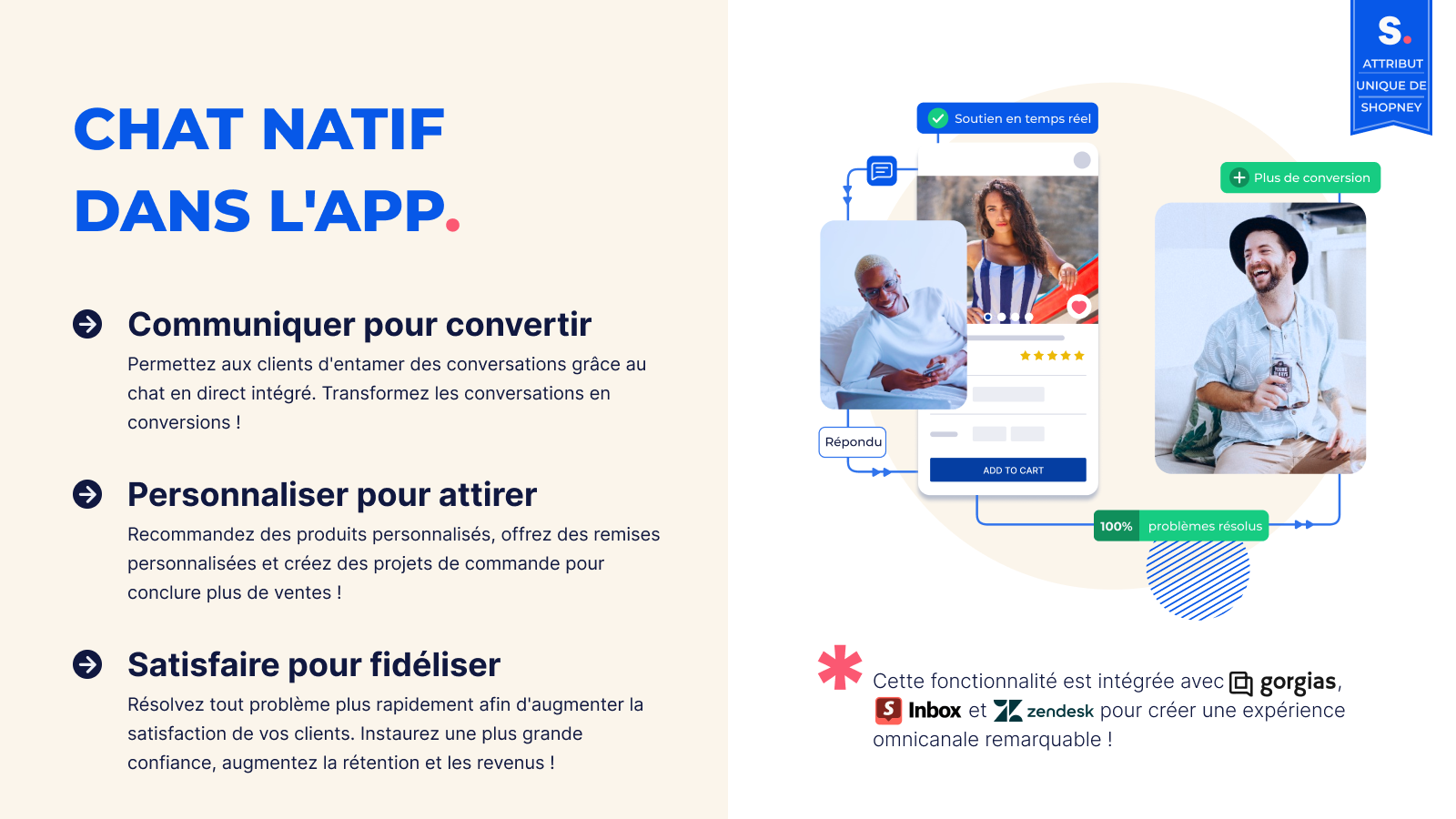 Discutez avec les clients en temps réel via l'application mobile