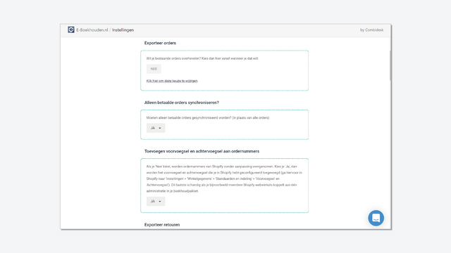 synchronisatie dashboard