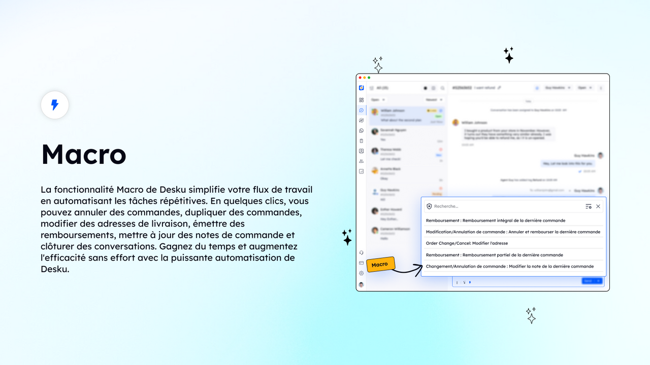La fonctionnalité Macro de Desku simplifie votre flux de travail