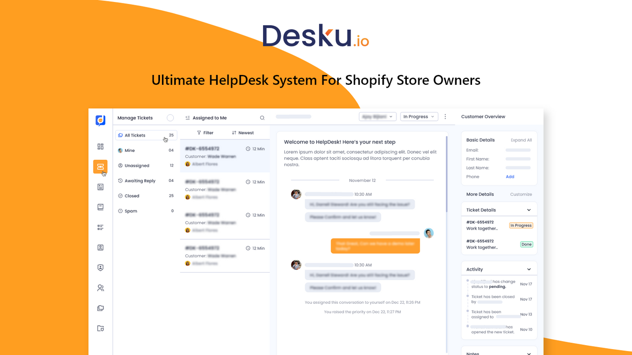 Administrer din Shopify kundesupport med alt-i-en dashboard.