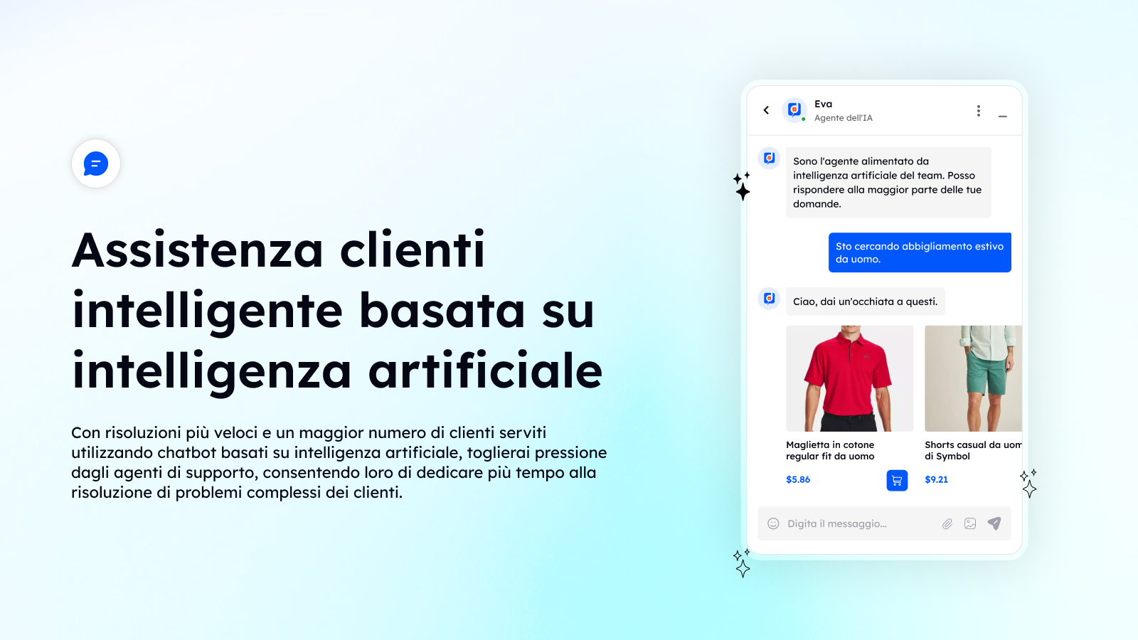 Assistenza clienti intelligente basata su intelligenza artificia