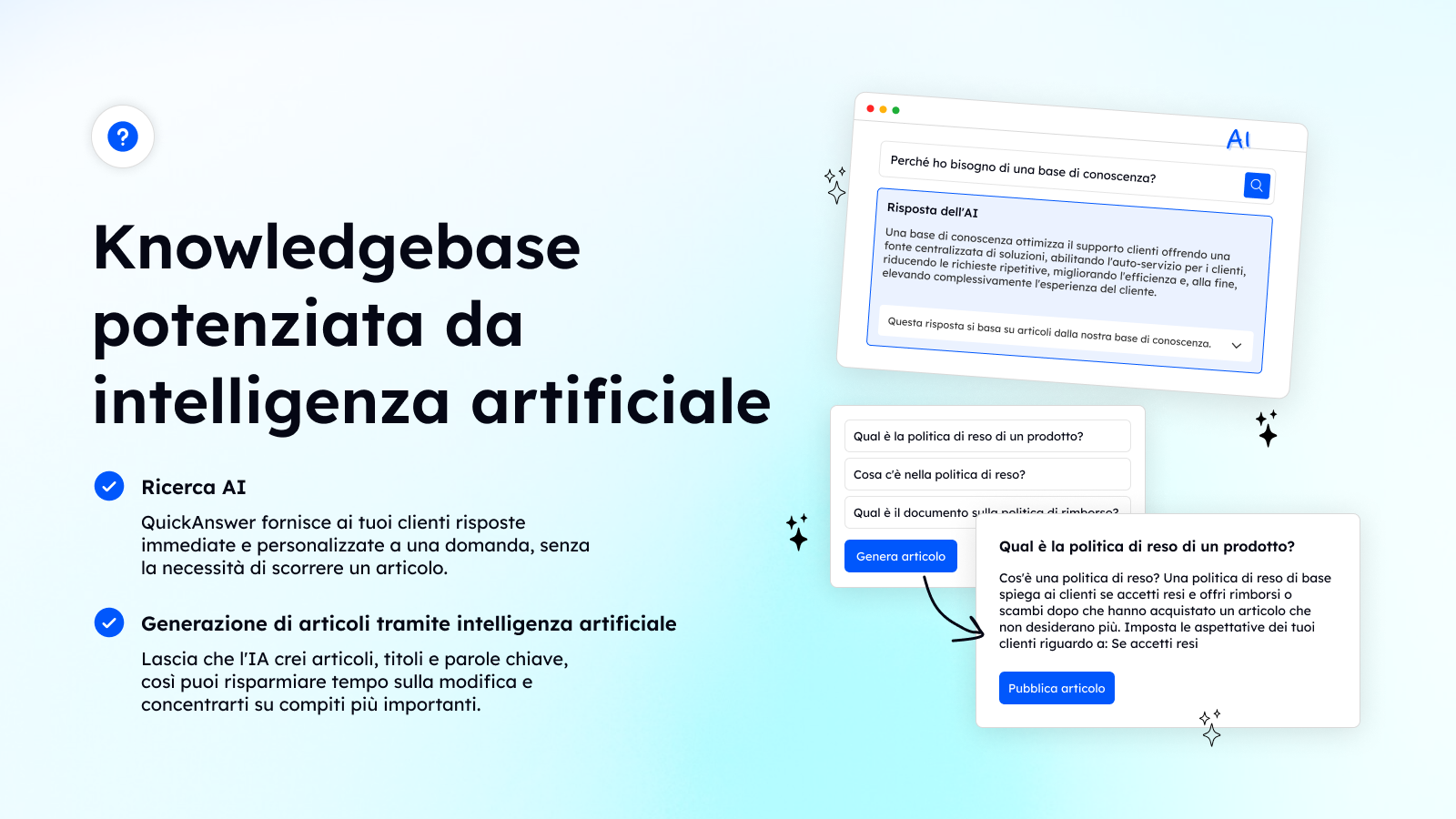 Knowledgebase potenziata da intelligenza artificiale