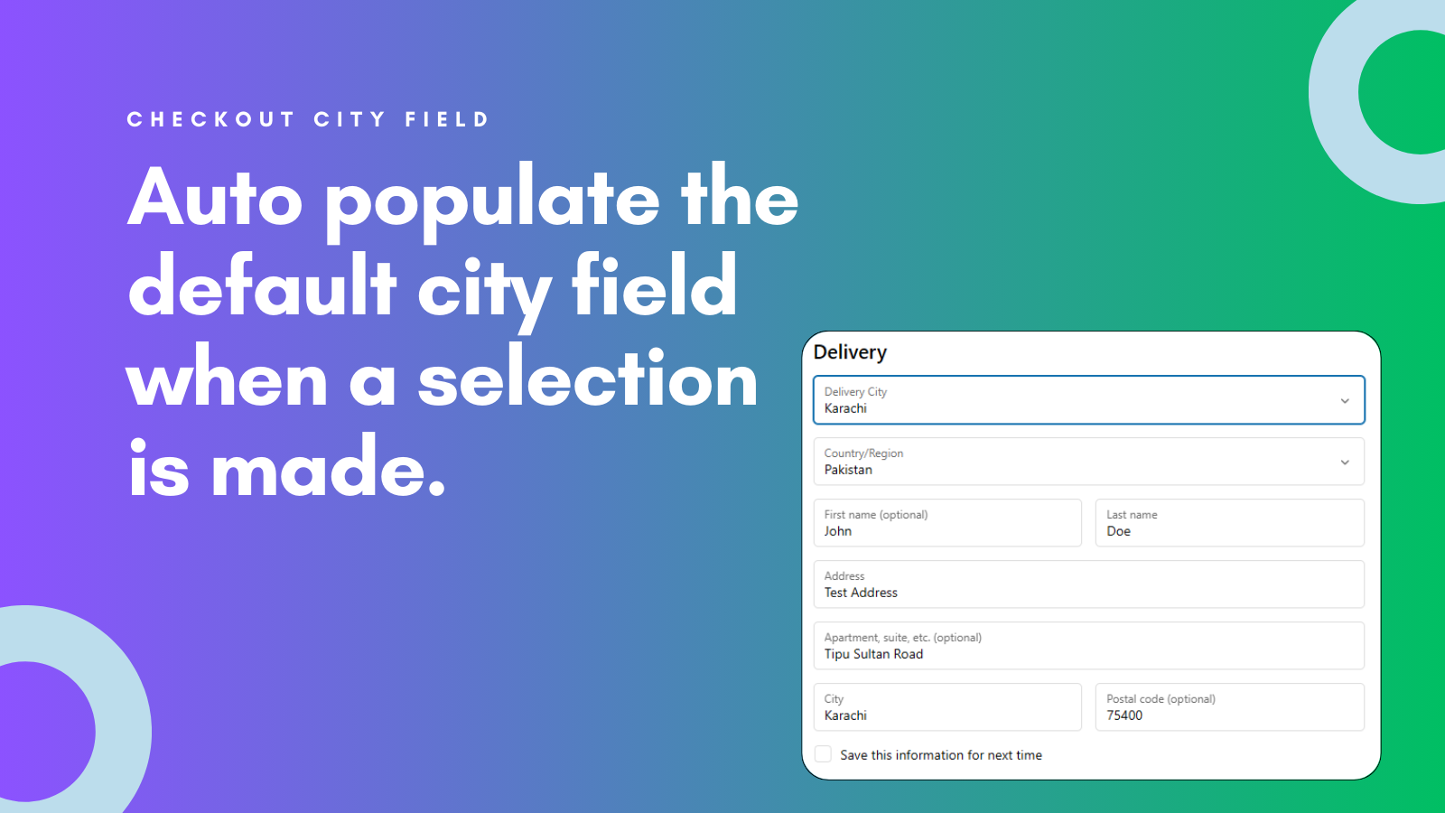 Checkout CitySelect Screenshot