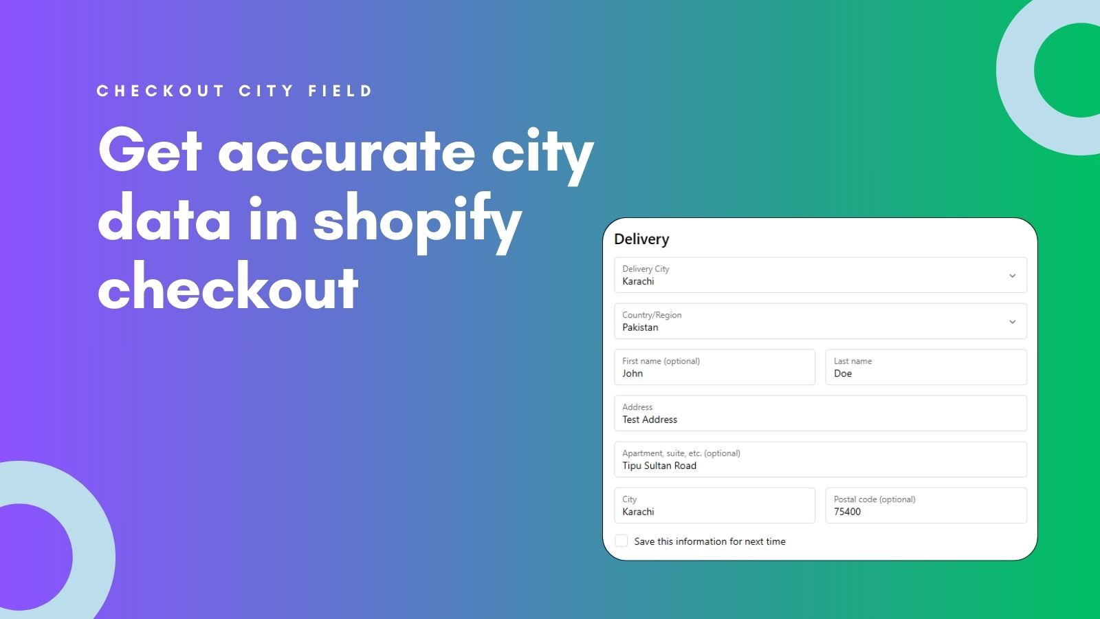 Checkout CitySelect Screenshot