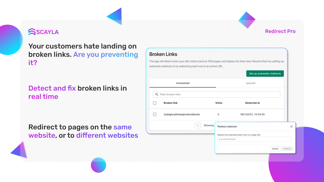 Detect and resolve 404 broken links in real time to protect SEO