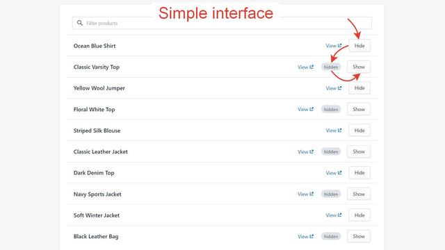 Interface simples
